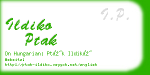 ildiko ptak business card